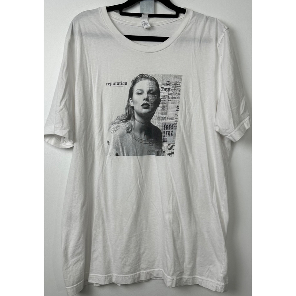 Taylor Swift Reputation White T-Shirt Short sleeve size XL Cotton Blend D2